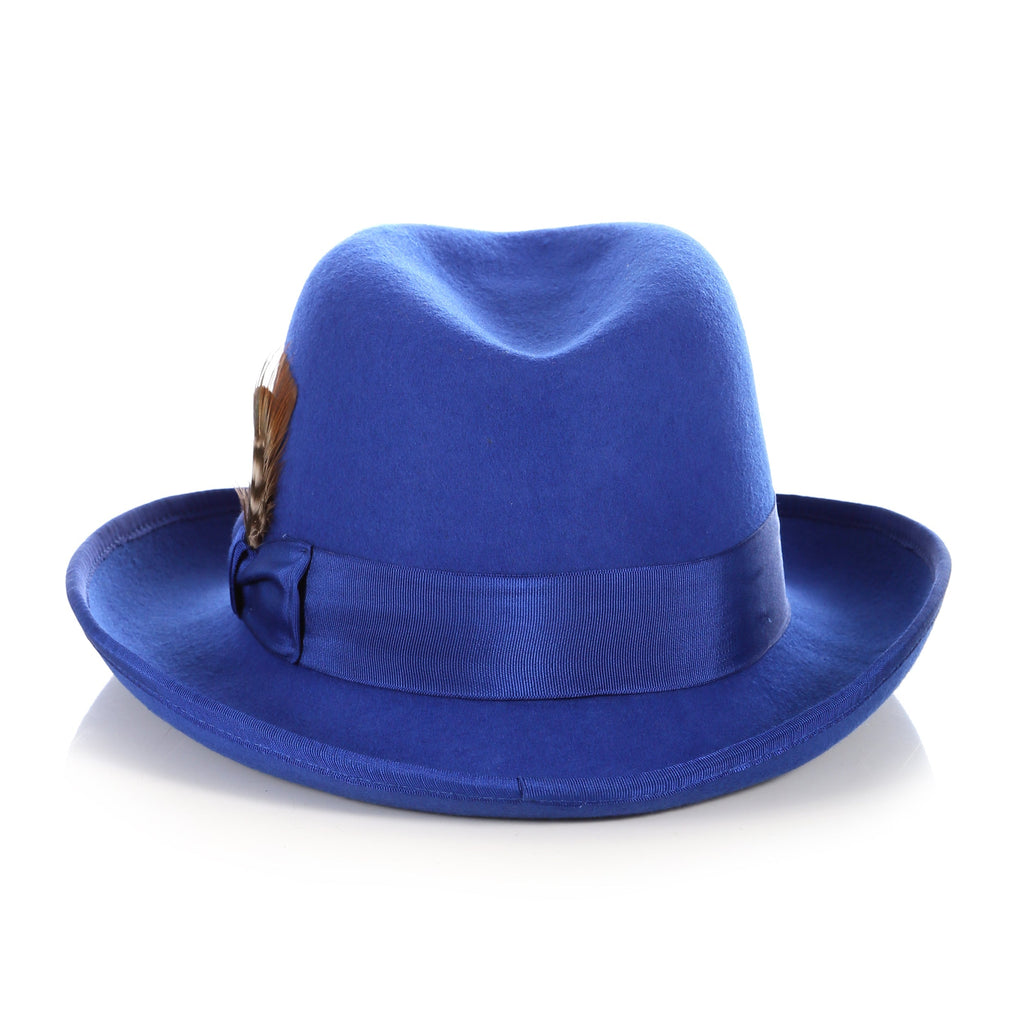 Ferrecci Royal Blue Wool Felt Godfather Hat