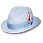 Ferrecci Brooks Soft 100% Australian Wool Felt Body With Removable Feather Grey Hat Great For Travel