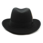 Ferrecci Black Wool Felt Godfather Fedora Hat