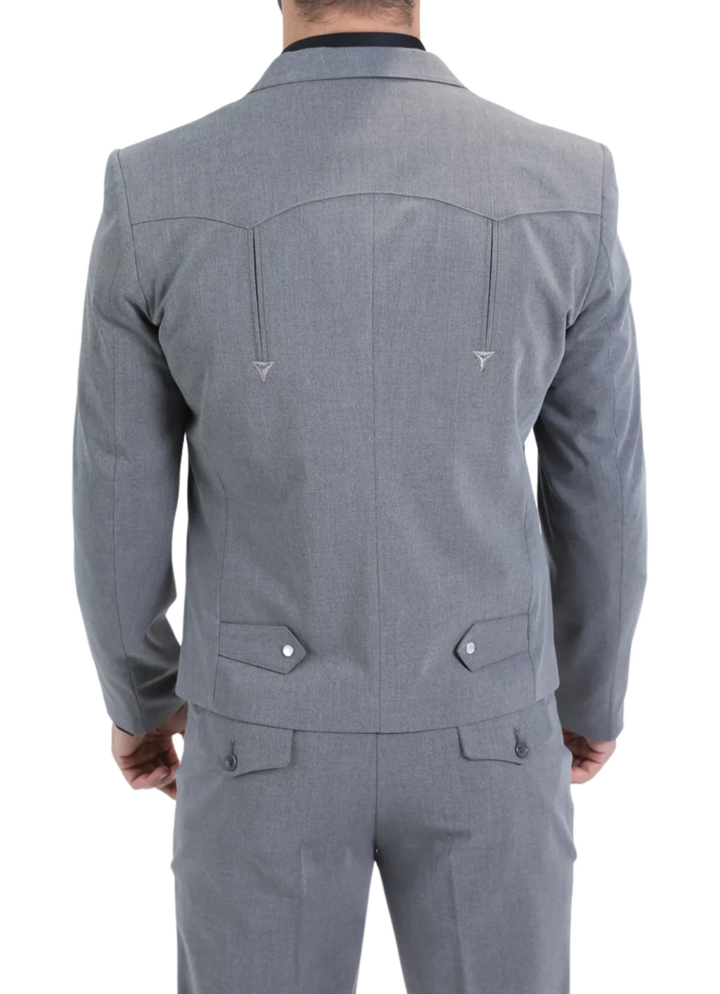 Men's Western Suit 2-Piece Set – Grey | Western Yoke | Ferrecci
