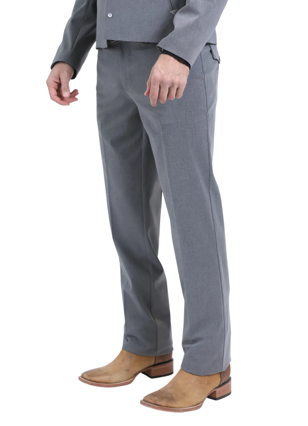 Men's Western Suit 2-Piece Set – Grey | Western Yoke | Ferrecci