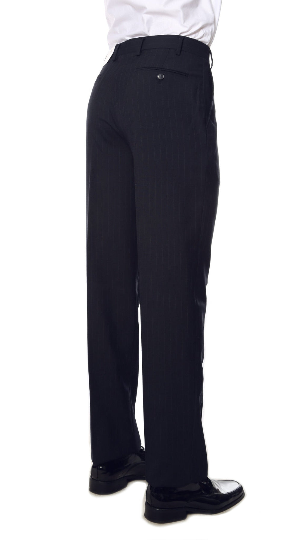 Navy Pinstripe Mens Regular Fit Uniform Dress Pants