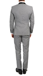 Men's Hilton Skinny Slim Fit Houndstooth Shawl Lapel 2pc Tuxedo