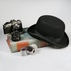 Ferrecci Premium Wool Black Derby Bowler Hat