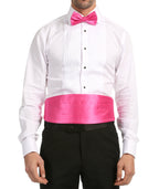 Men's Fuchsia Satin Cummerbund & Bow Tie Set – Adjustable Tuxedo Set