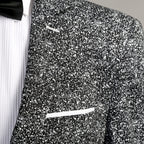 Chicago Slim Fit Black & White Spotted Notch Lapel Suit