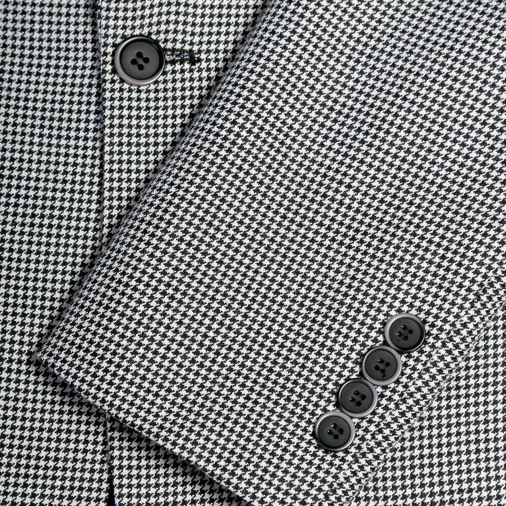 Stanford Men's Black & White Houndstooth Suit — Slim Fit 2 Piece Peak Lapel