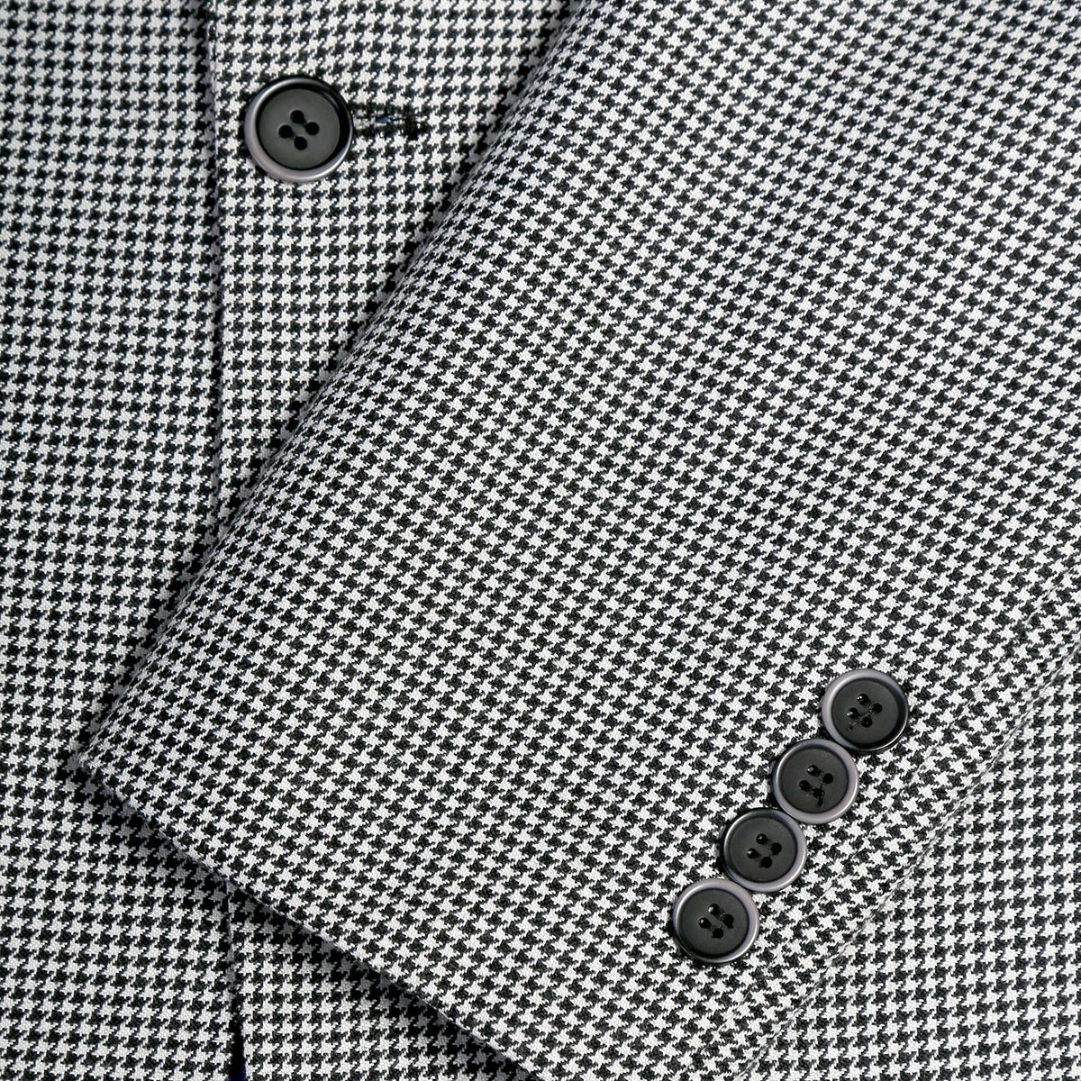 Stanford Men's Black & White Houndstooth Suit — Slim Fit 2 Piece Peak Lapel