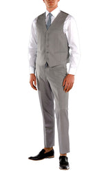 Light Grey Slim Fit Suit - 3PC - JAX