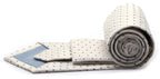 Mens Dads Classic Beige Geometric Pattern Business Casual Necktie & Hanky Set K-3
