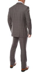 Lazio Charcoal 3pc Vested Slim Fit Plaid Suit