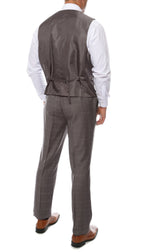 Lazio Charcoal 3pc Vested Slim Fit Plaid Suit