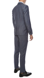 Milano Mens Grey Slim Fit Peak Lapel 2pc Suit
