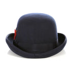 Ferrecci Premium Wool Navy Blue Derby Bowler Hat