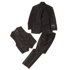 Ferrecci Boys Black Sharkskin 3-Piece Vested Suit – Formal Kids Suit