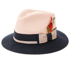 Puck Trilby Ferrecci Two Tone White Crown & Navy Brim Trilby Hat