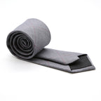 Slim Light Grey and Hint Of Red Plaid Neckties & Handkerchief