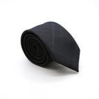 Slim Charcoal With Hint Of Red & Beige Plaid Neckties & Handkerchief