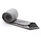 Slim Grey and Lavender Plaid Neckties & Handkerchief