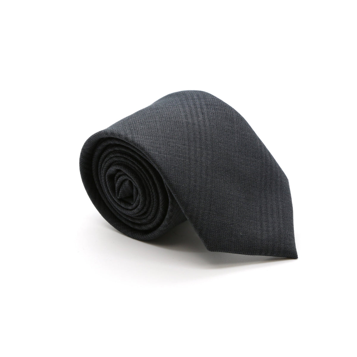 Slim Tone on Tone Charcoal Plaid Necktie & Handkerchief