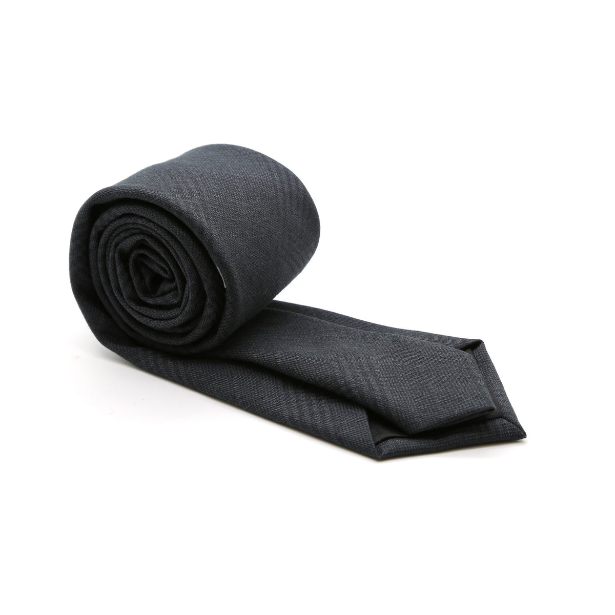 Slim Tone on Tone Charcoal Plaid Necktie & Handkerchief