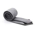 Slim Light Grey & Lavender Plaid Neckties & Handkerchief