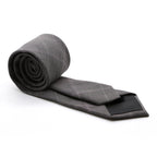 Slim Charcoal & Grey With Hint Of Lavender Plaid Neckties & Handkerchief