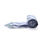 Ferrecci Mens Lavender/Purple Striped Pattern Necktie with Handkerchief Set