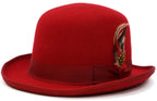 Ferrecci Premium Wool Red Derby Bowler Hat