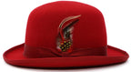 Ferrecci Premium Wool Red Derby Bowler Hat