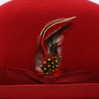 Ferrecci Premium Wool Red Derby Bowler Hat
