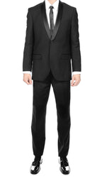 Premium 2pc Shawl Collar Black Slim Fit Tuxedo