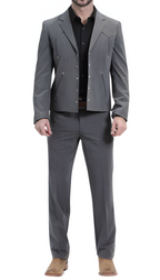 Men's Western Suit 2-Piece Set – Charcoal | Western Yoke | Ferrecci