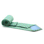 Sailboat Turquoise Necktie with Handkerchief Set