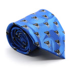Cow Blue Necktie with Handkerchief Set