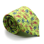 Octopus Lime Necktie with Handkerchief Set