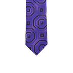 Super Skinny Retro Geometric Purple Slim Tie