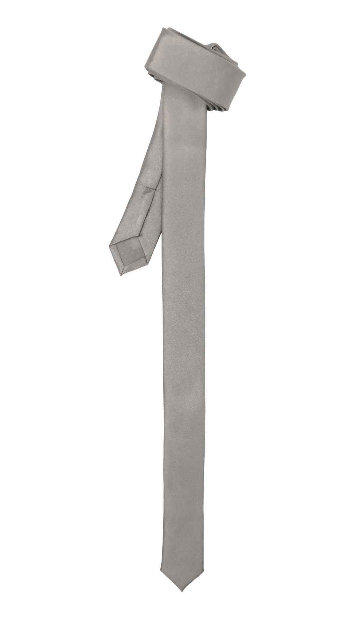 Super Skinny Silver Shiny Slim Tie