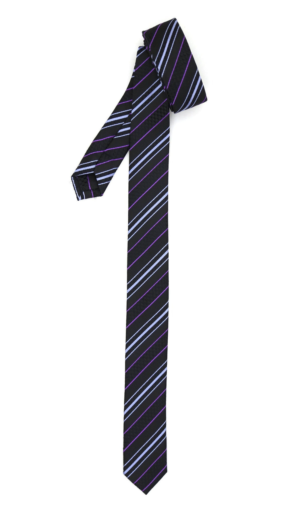 Super Skinny Stripe Purple Lavender Slim Tie