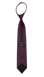 Satine Plum Zipper Tie with Hankie Set