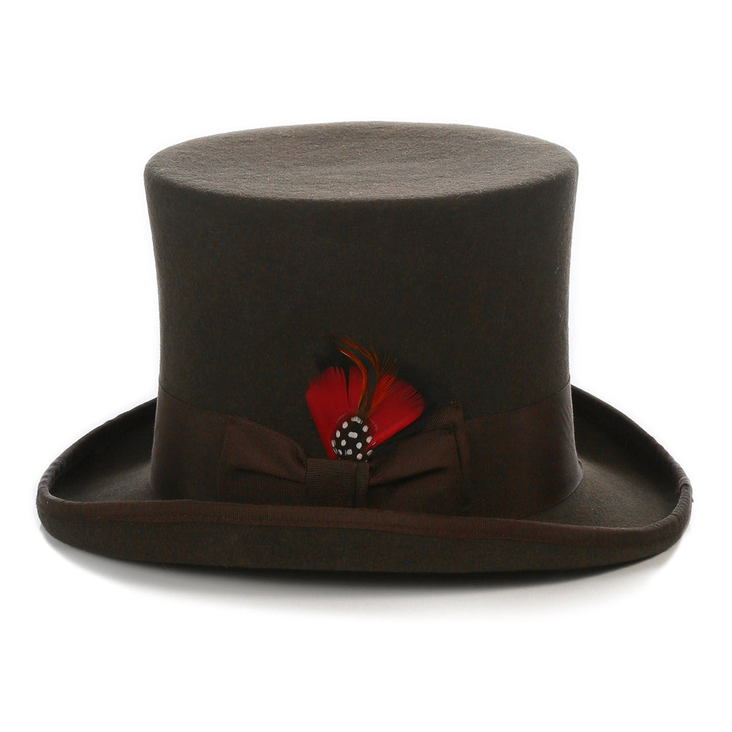 Brown Wool Felt Top Hat for Men & Women | Ferrecci
