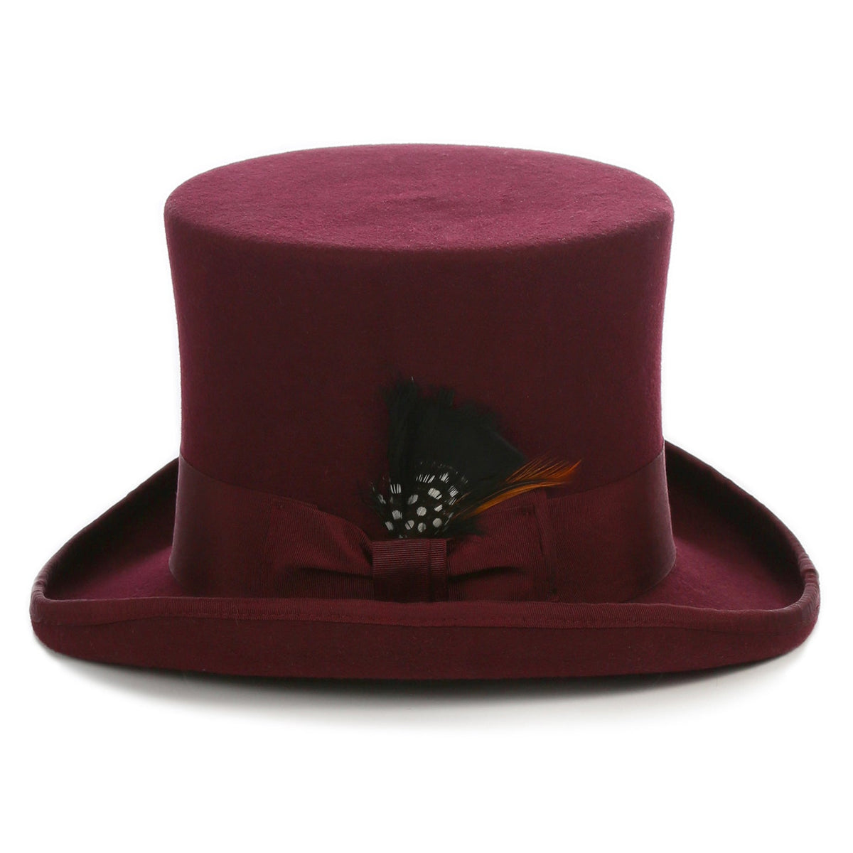 Burgundy Wool Felt Top Hat for Men & Women | Ferrecci