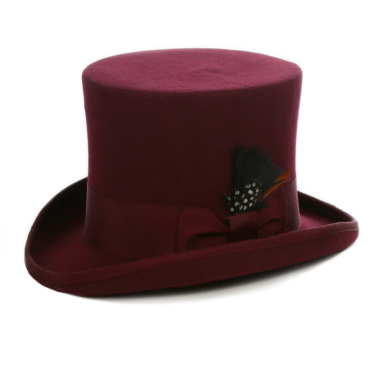 Burgundy Wool Felt Top Hat for Men & Women | Ferrecci