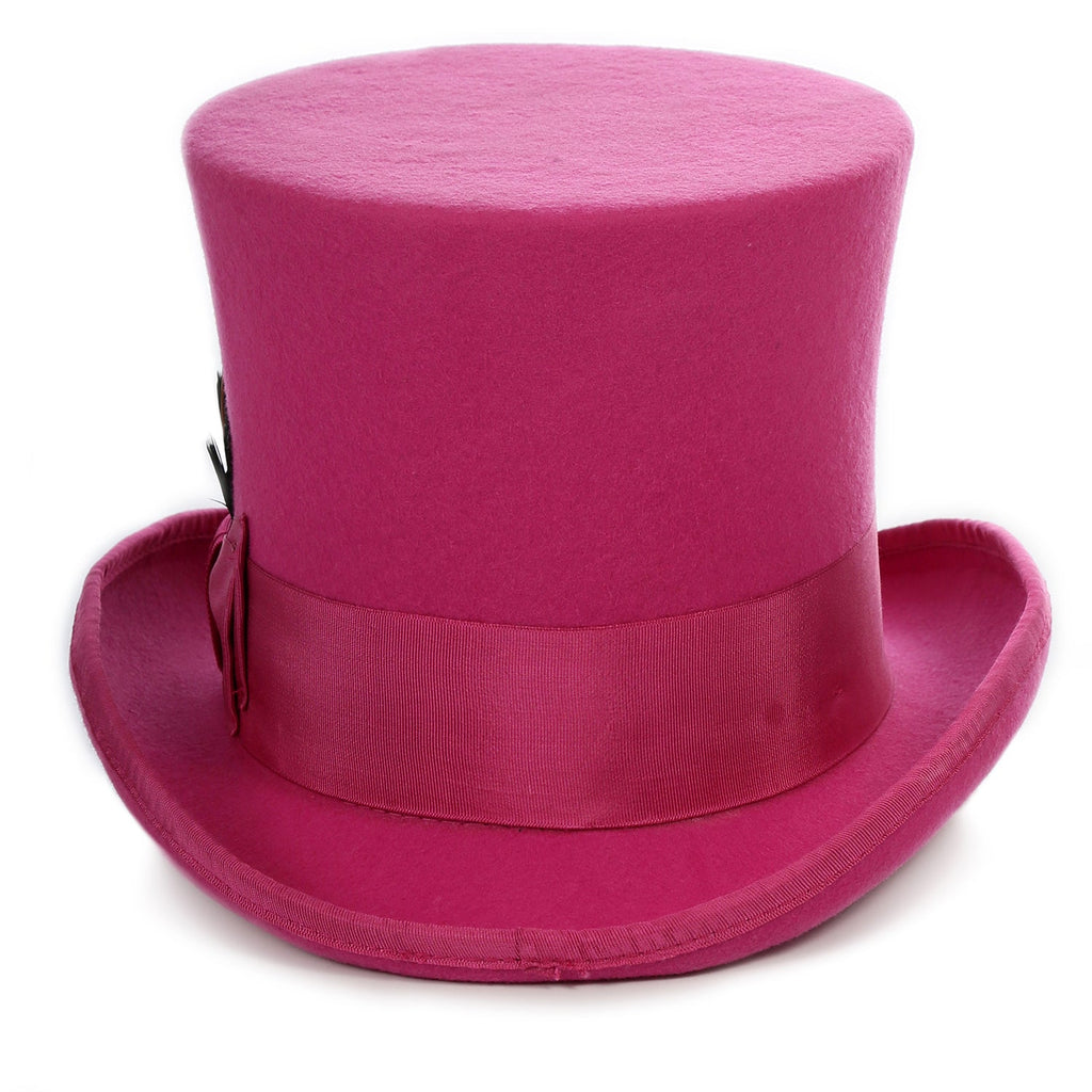 Premium Fuchsia Wool Top Hat - FHYINC best men's suits, tuxedos, formal men's wear wholesale