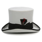Grey & Black Wool Felt Top Hat for Men & Women | Ferrecci