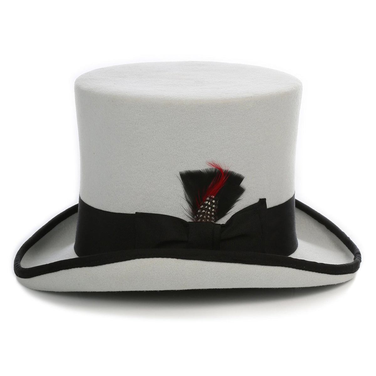 Grey & Black Wool Felt Top Hat for Men & Women | Ferrecci