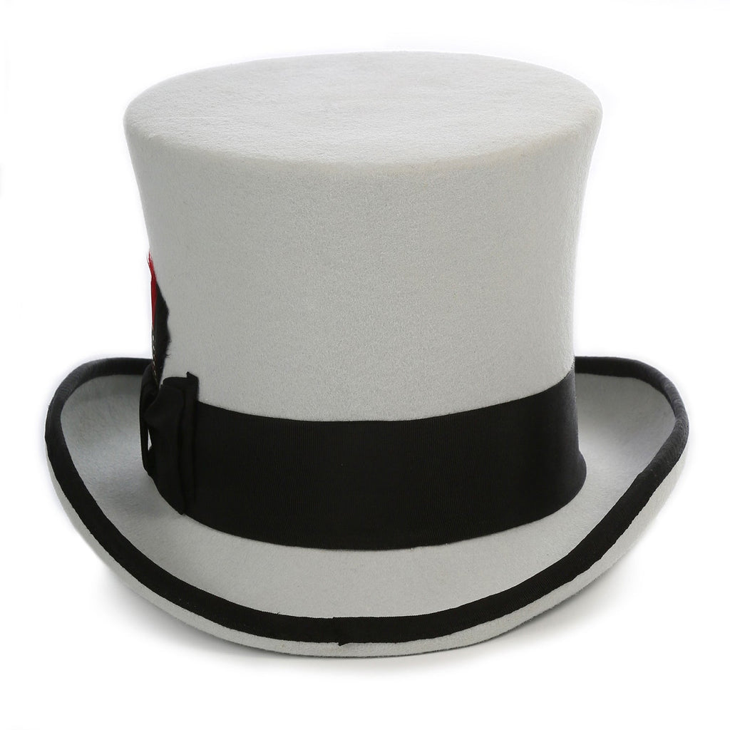 Grey & Black Wool Felt Top Hat for Men & Women | Ferrecci