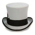 Grey & Black Wool Felt Top Hat for Men & Women | Ferrecci