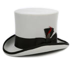 Grey & Black Wool Felt Top Hat for Men & Women | Ferrecci