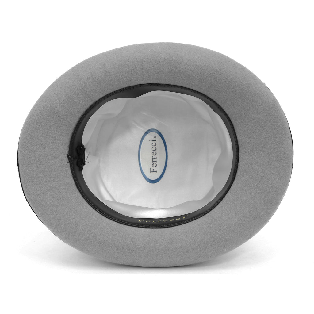 Grey & Black Wool Felt Top Hat for Men & Women | Ferrecci
